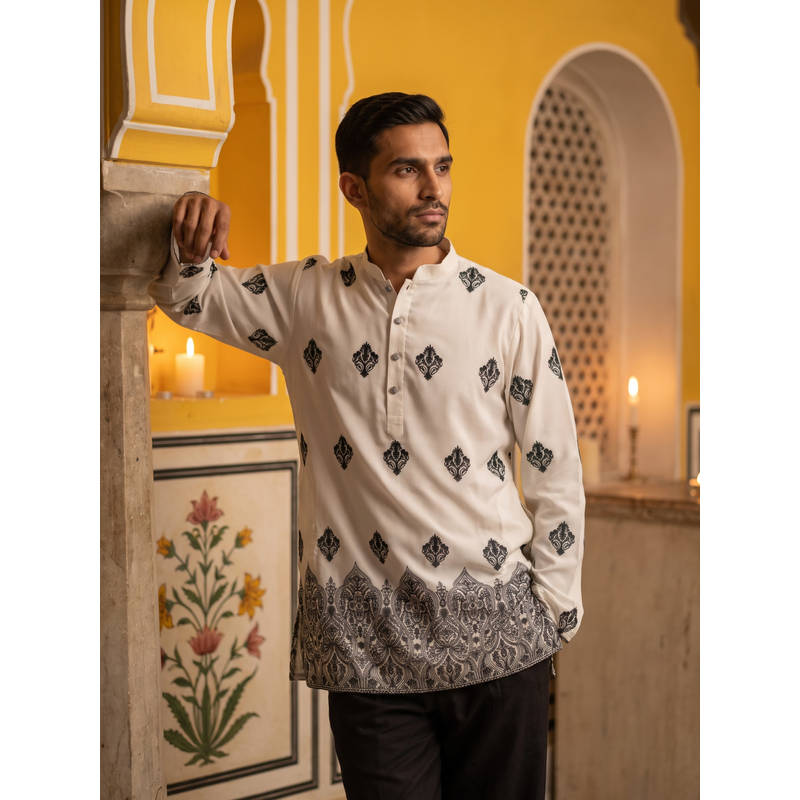 Jompers Cotton Blend Ethnic Printed Kurta (L)