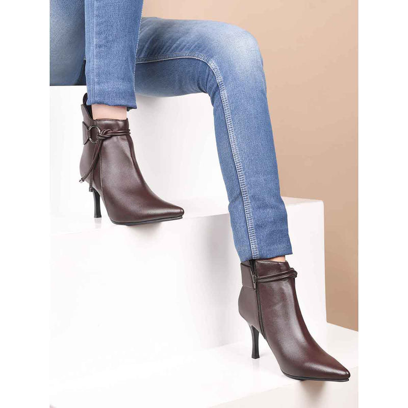 SHUZ TOUCH Women Slim-Heeled Cherry Regular Ankle Boots (EURO 40)