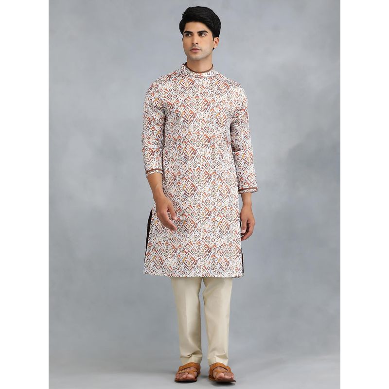 THE KURTA COMPANY Multi-Color Silk Blend Printed Kurta (38)