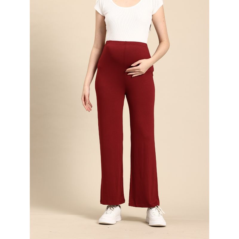 Blush9 Maternity Maroon Maternity Palazzo (M)