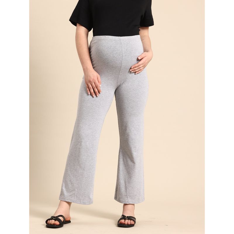 Blush9 Maternity Grey Colour Maternity Palazzo (2XL)