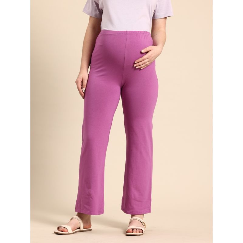Blush9 Maternity Purple Colour Maternity Palazzo (M)