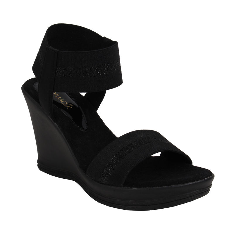Elastic sandals black cheap