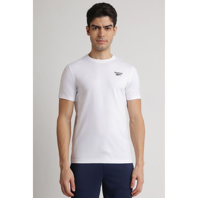 Reebok Men Solid White T-Shirt (M)