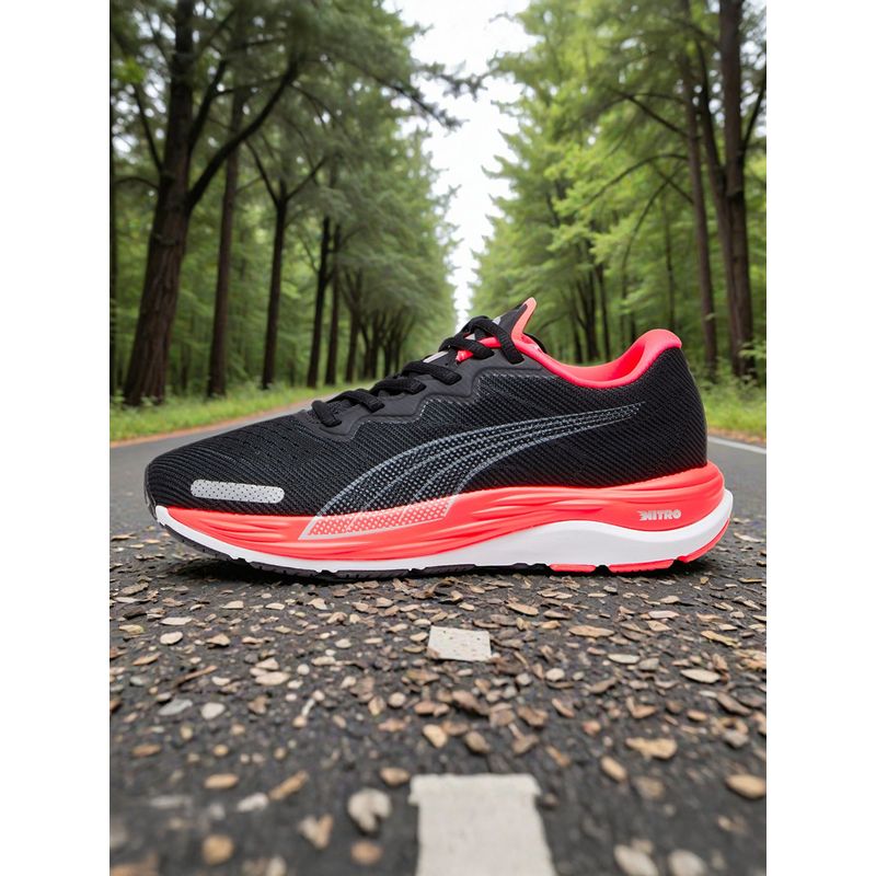 Puma Velocity Nitro 2 Women Black Running Shoes (UK 3)