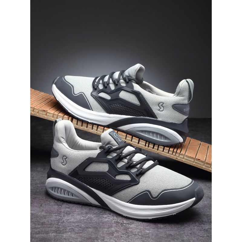 SOLETHREADS Racer Grey Solid Men Sneakers (UK 8)
