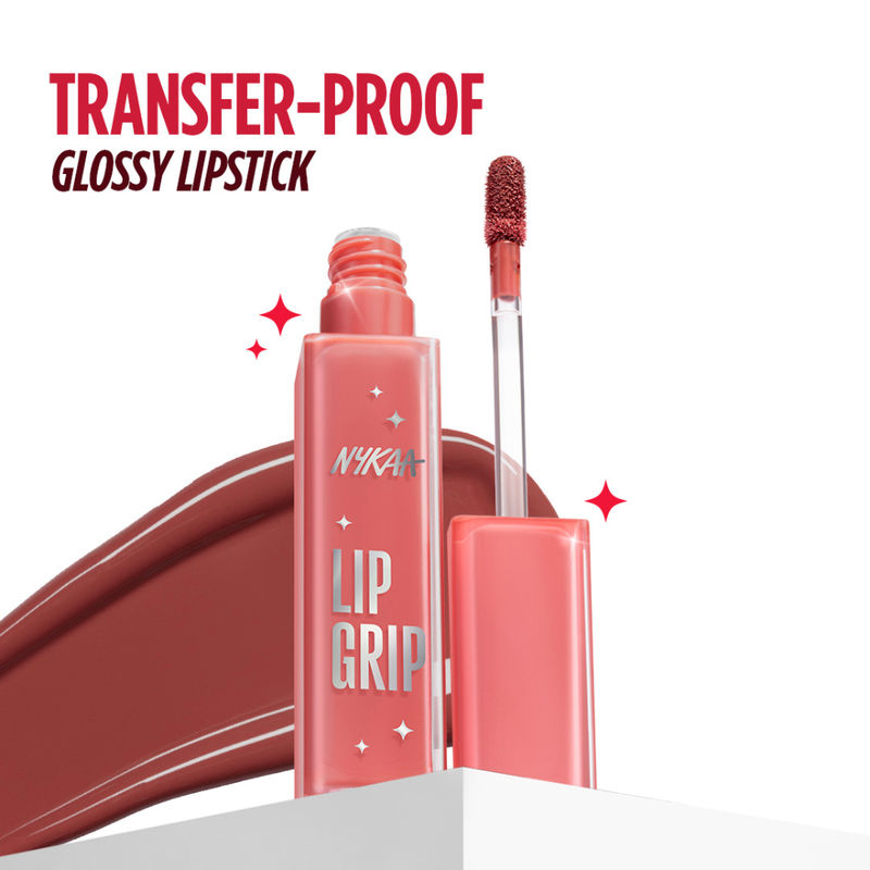 Nykaa Lip Grip No-Transfer Gloss Intense Shine Liquid Lipstick - Play