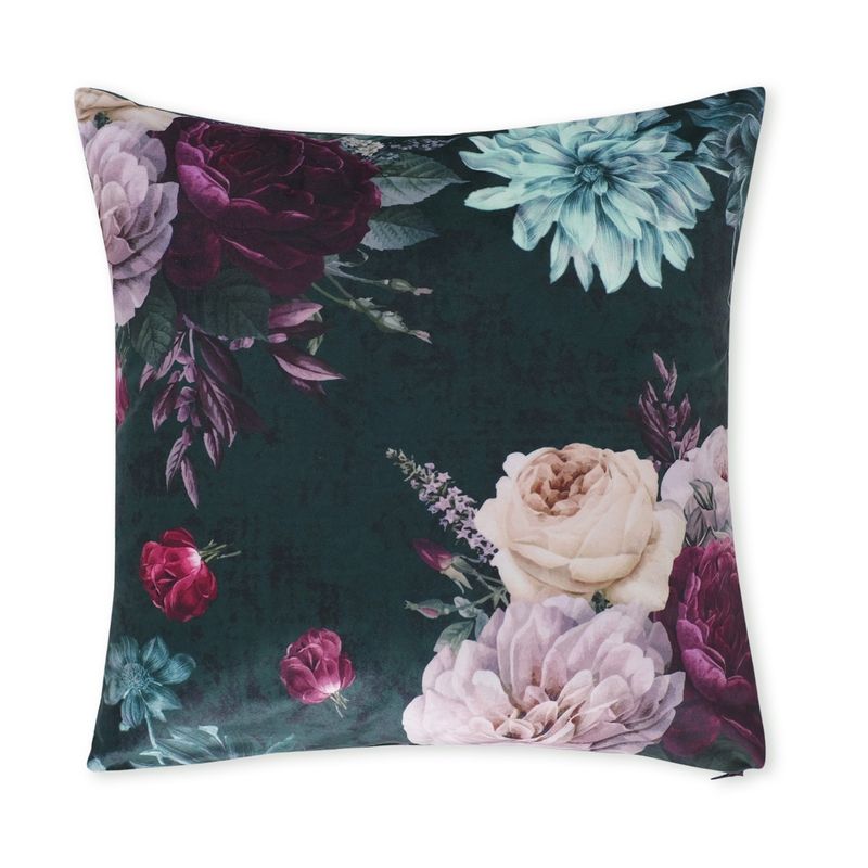 Swayam Floral Design Suede Velvet Set Of 2 Cushion Covers (16x16 inches