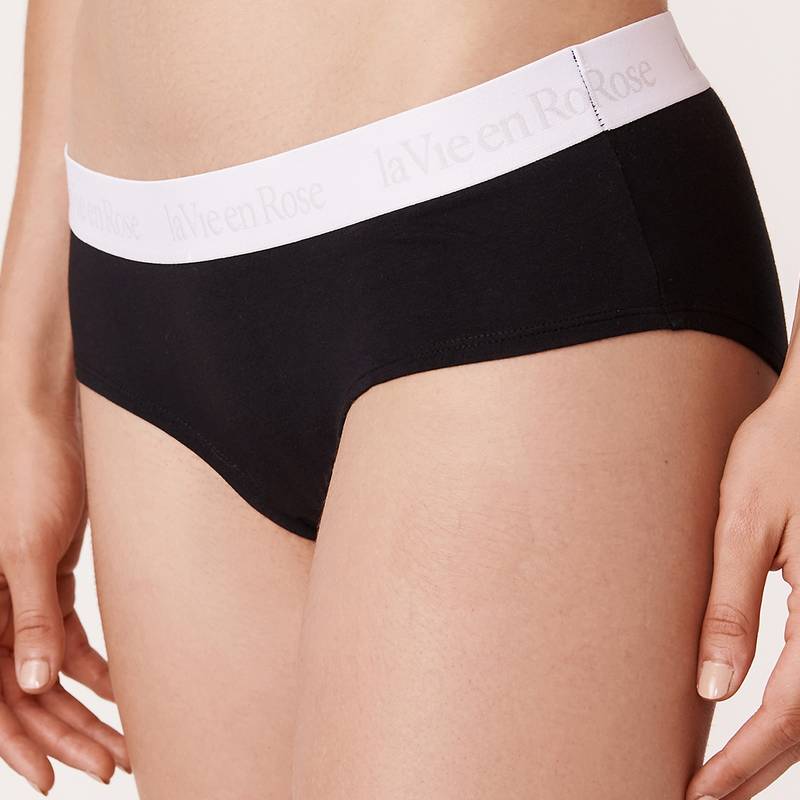 La Vie En Rose Cotton and Logo Elastic Band Hiphugger Panty (XL)
