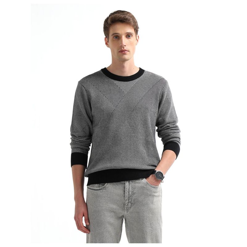 Arrow Men's Self Design Regular Fit Sweater (M)
