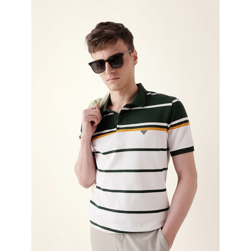 THE BEAR HOUSE Men'S Green Half Sleeve Polo T-Shirt (M)