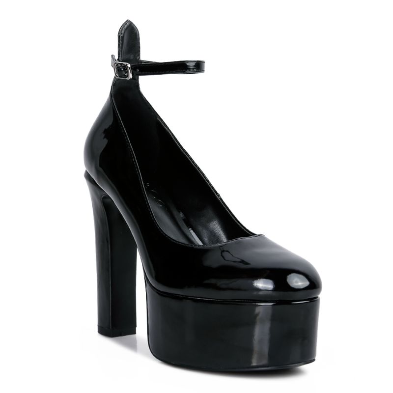 Rag & Co Mary Jane Sandal Heels in Black (EURO 39)