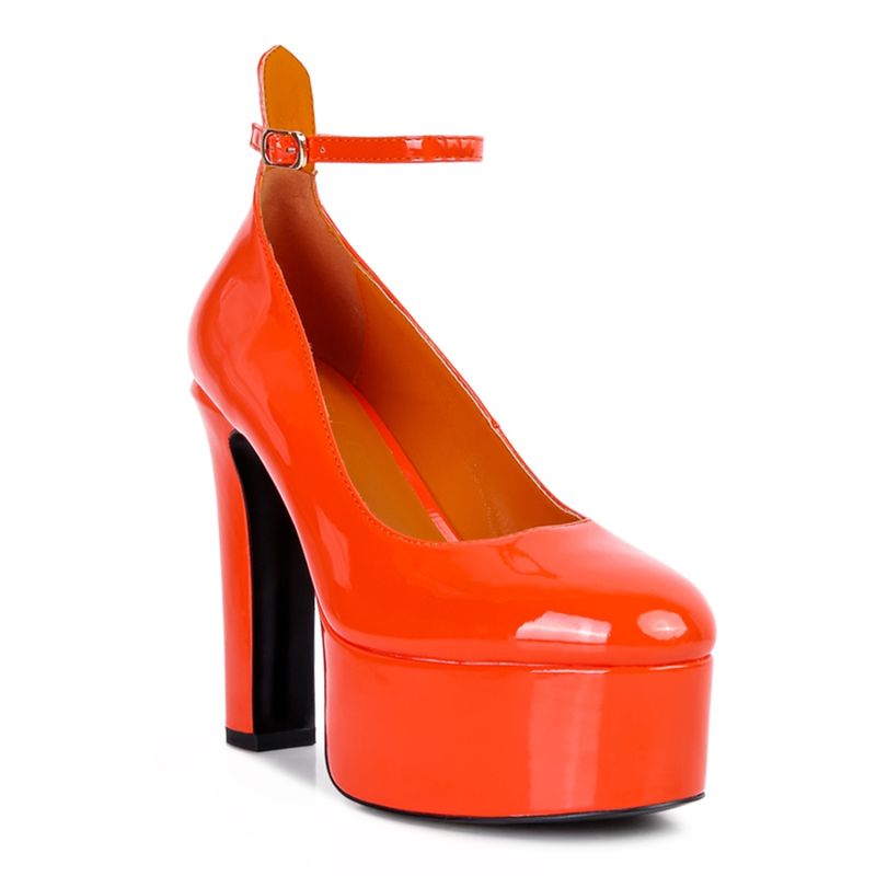 Rag & Co Mary Jane Sandal Heels in Orange (EURO 41)