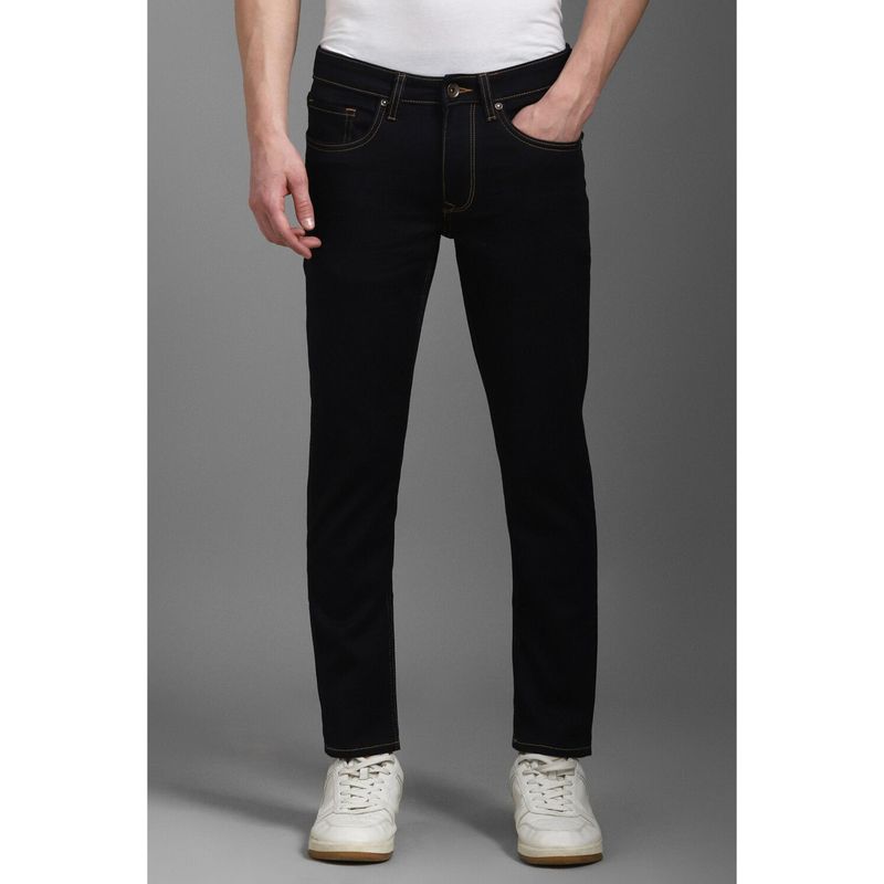 Louis Philippe Men Black Dark Wash Smart Fit Jeans (32)