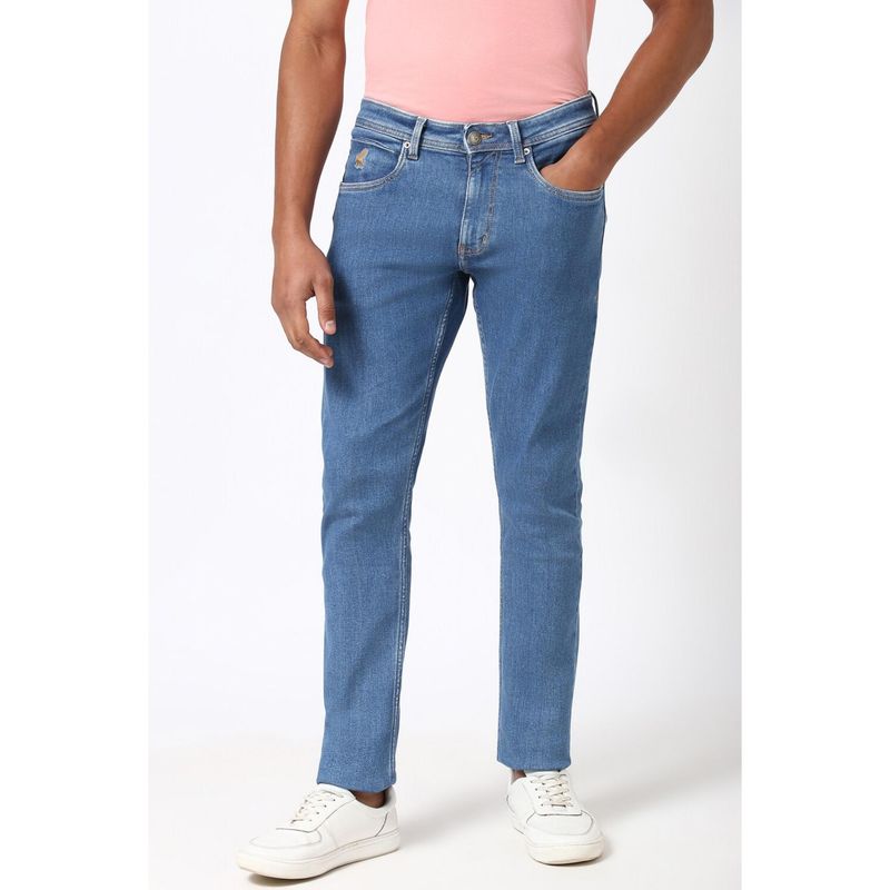 Peter England Men Blue Light Wash Classic Regular Fit Jeans (30)