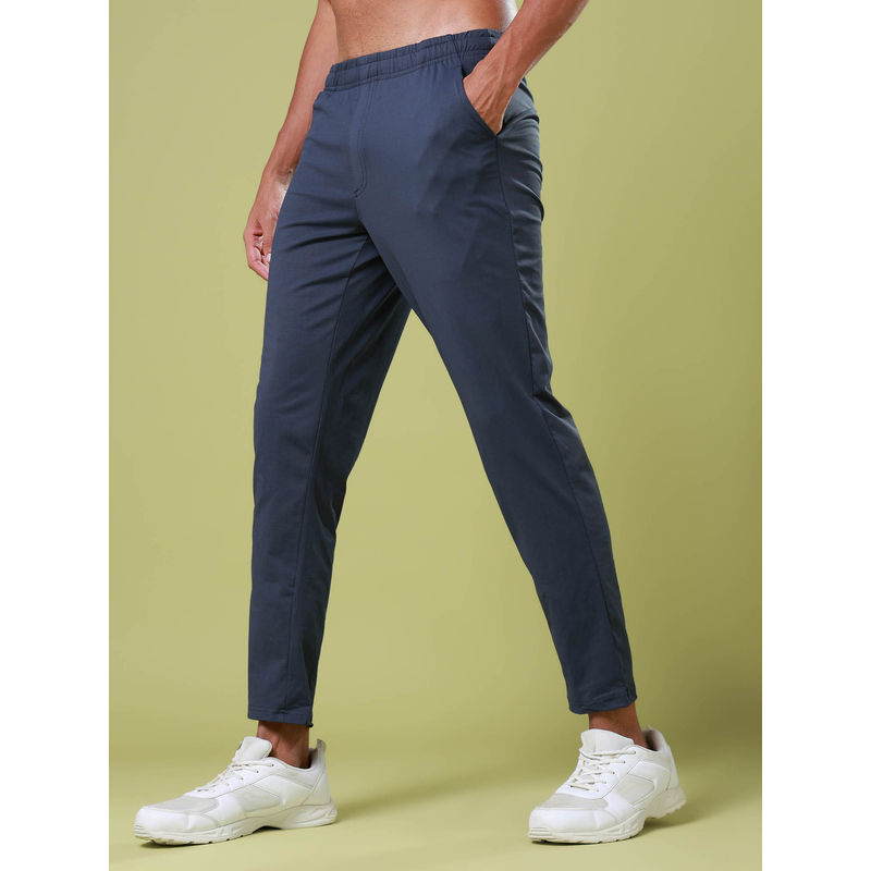 Technosport Men Navy Blue Solid Relax Fit Sports Trackpant With Elasto Plus (L)