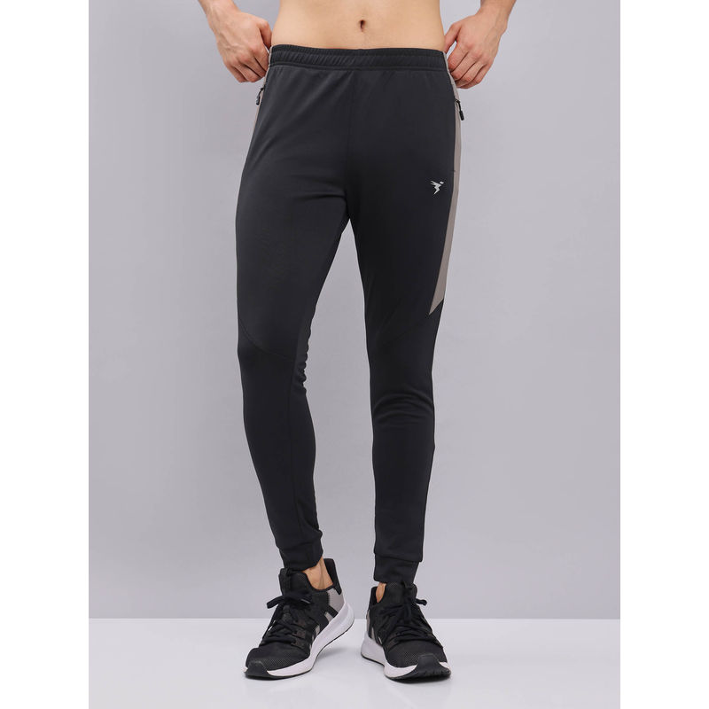 Technosport Men Black Melange Slim Fit Sports Joggers With Techno Dry (M)