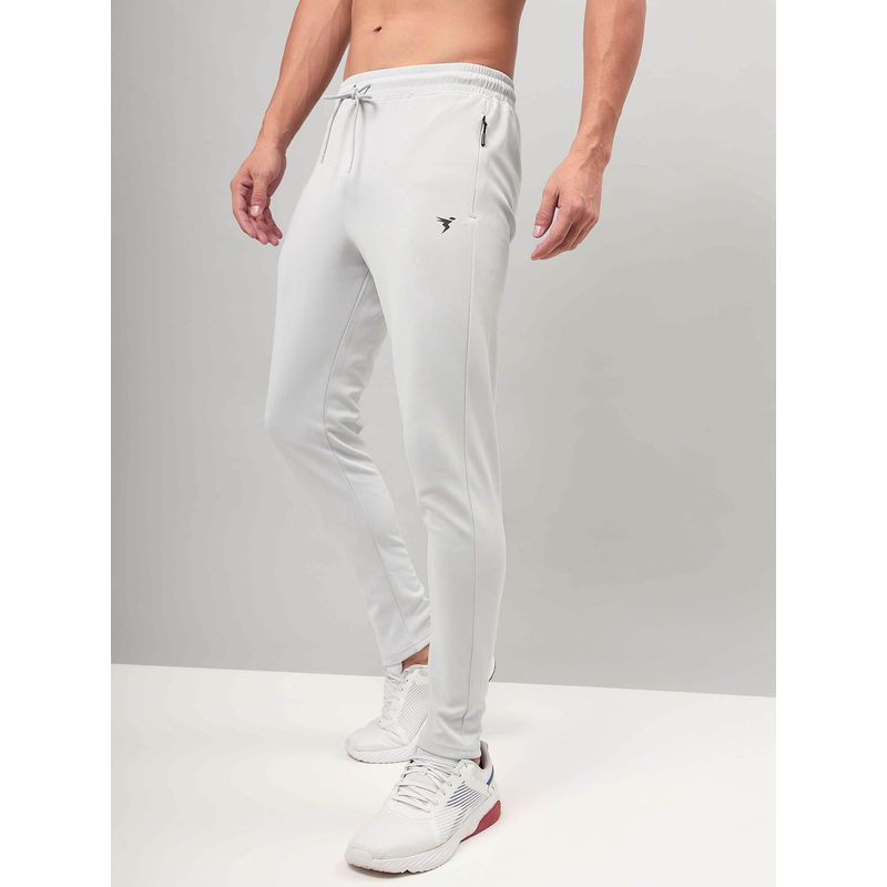 Technosport Men White Solid Slim Fit Sports Trackpant With Elasto Plus (L)