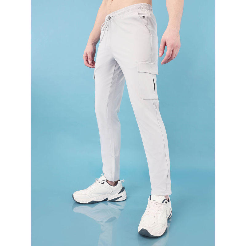 Technosport Men White Solid Relax Fit Sports Cargo Trackpant With Duracool+ (2Xl)
