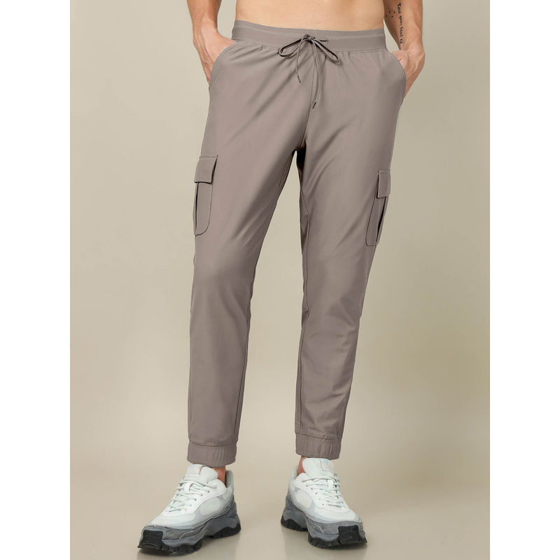 Technosport Men Khaki Solid Slim Fit Sports Cargo Joggers With Duracool+ (M)