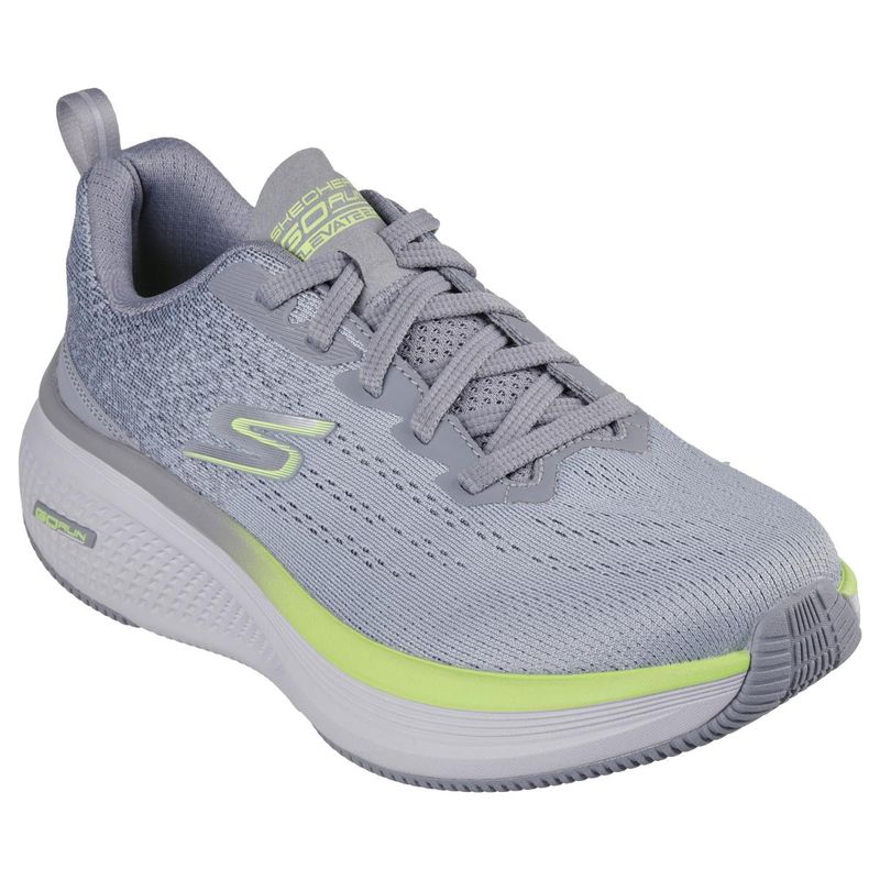 SKECHERS Women Go Run Elevate 2 Grey Lime Running Shoes (UK 4)