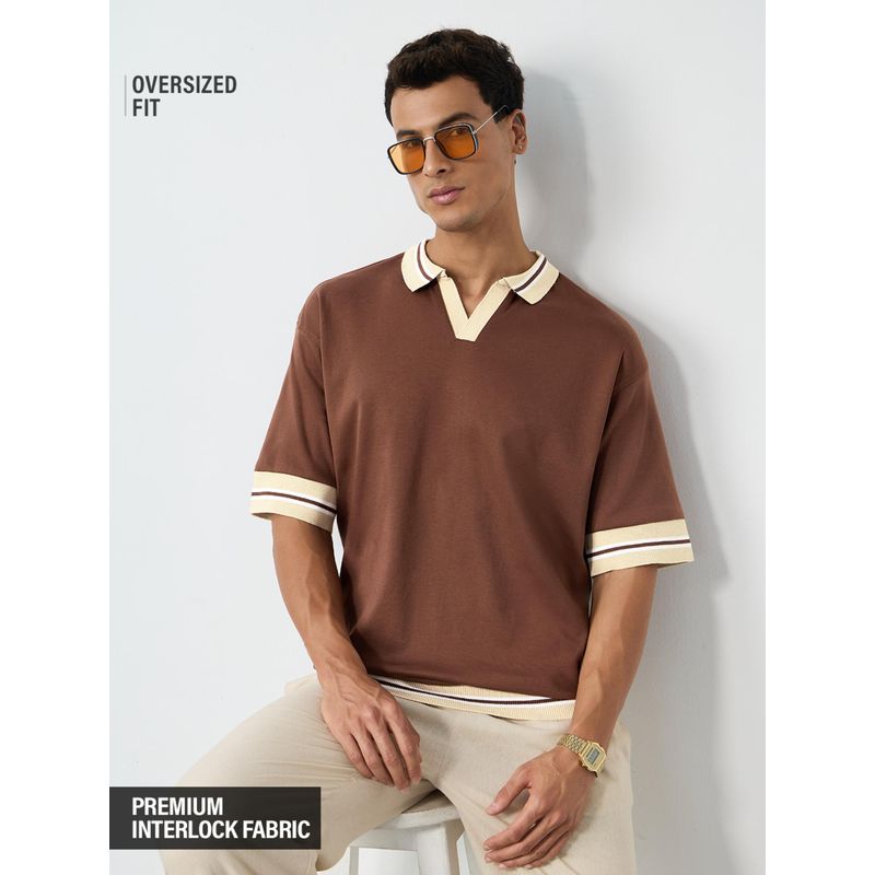 The Souled Store Originals: Sienna Men Oversized Polo T-Shirt (L)