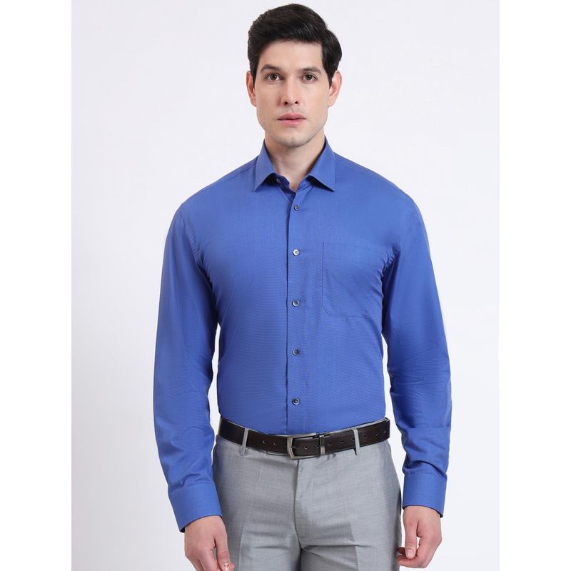 JadeBlue Regular Fit Royal Blue Cotton Formal Shirt (38)