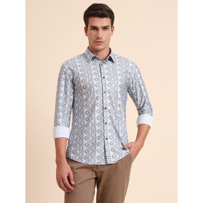 Wyre Grey Slim Fit Full Sleeve Polyester Printed Party Wear Shirt (39)