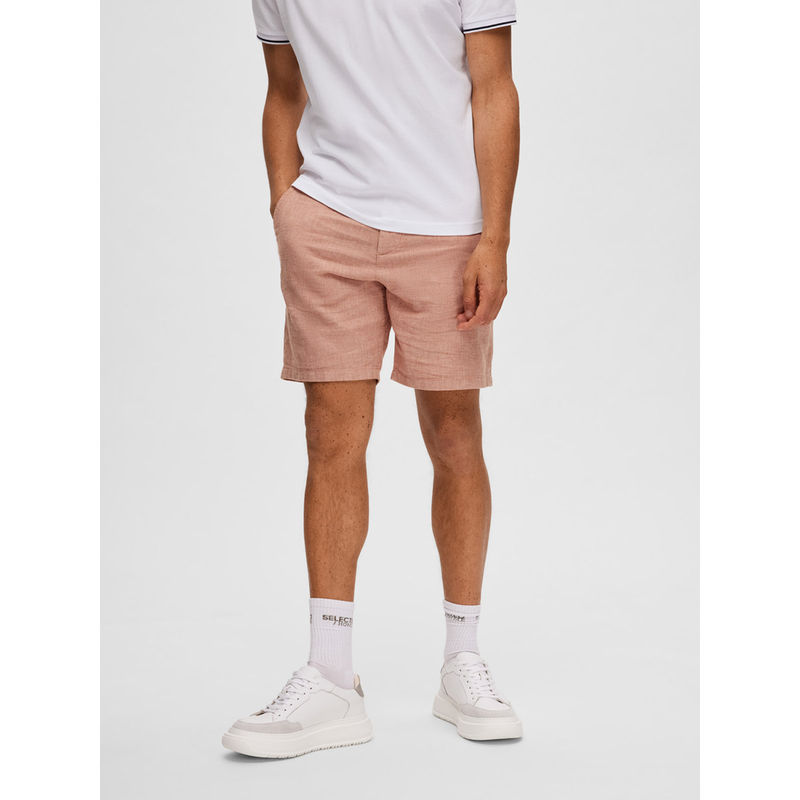 Selected Red Mid Rise Linen Shorts (2XL)