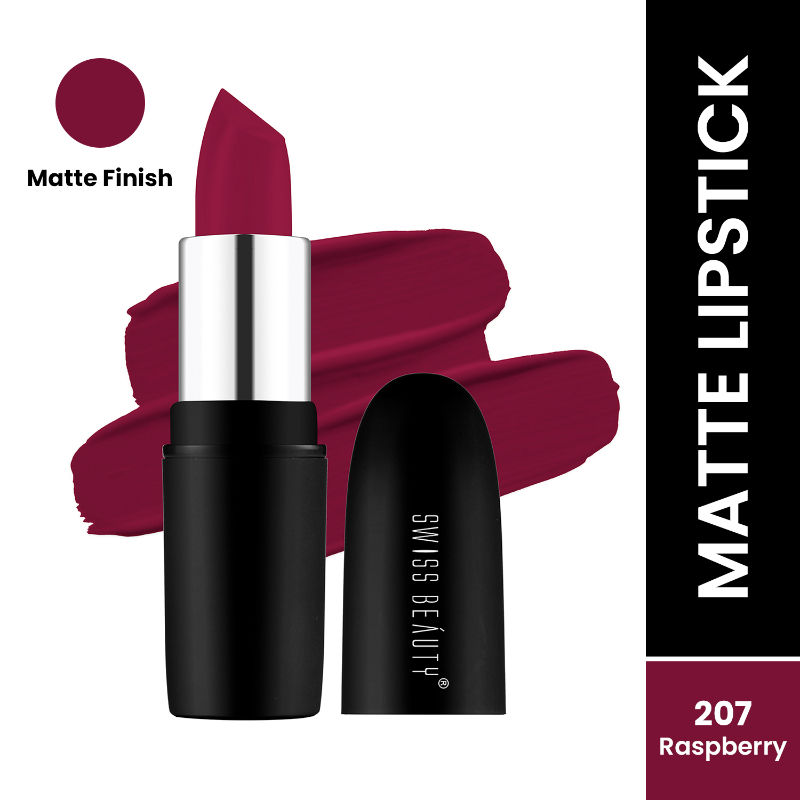 Swiss Beauty Pure Matte Lipstick - 207 Raspberry