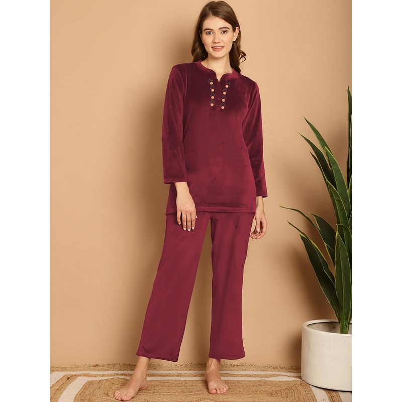 Aerowarm Women Night Suit Red (L)