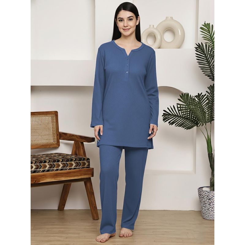 Aerowarm Women Night Suit Blue (XL)