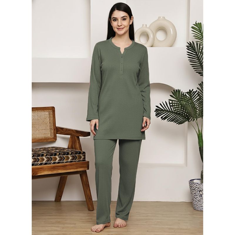 Aerowarm Women Night Suit Olive (M)