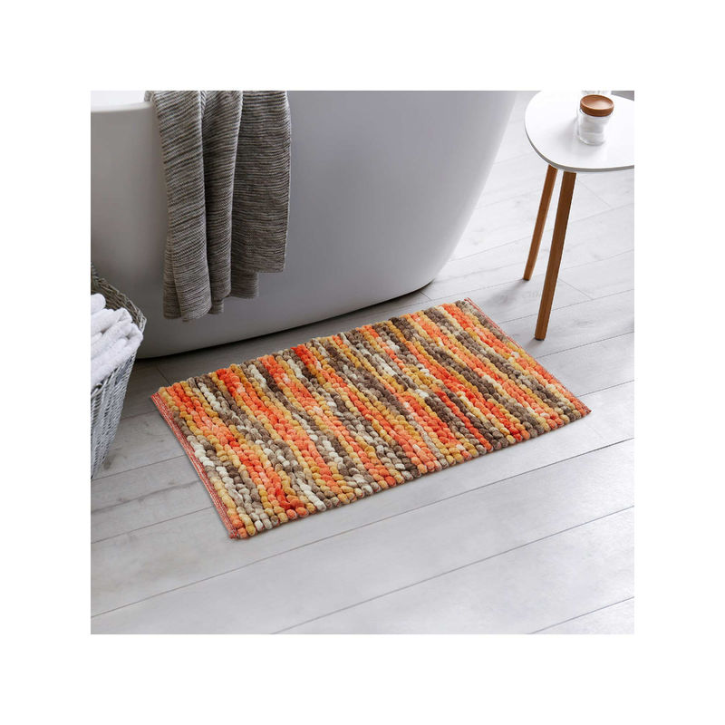 HomeTown Emilia Micro Chenille Multipurpose Loop Bath Mat 50X80 Cm In