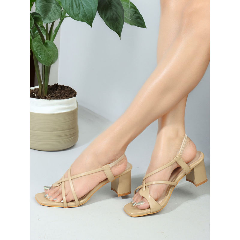 Iconics Beige Back Strap Party Women Sandals (EURO 41)