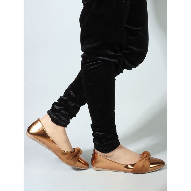 Iconics Copper Slip-On Party Women Ballerinas (EURO 39)