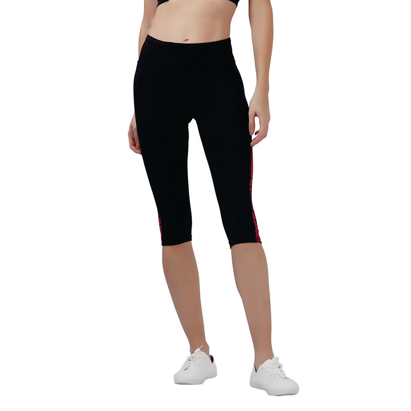 Veloz Women's Multisport Wear - Sports Legging 3/4Th Length V Flex - Black (M)