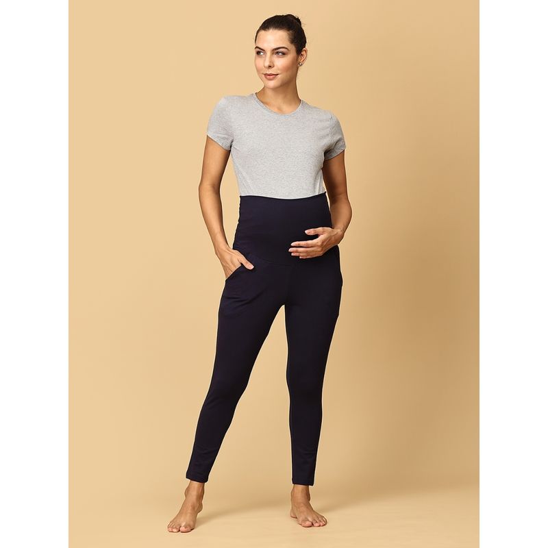 The Mom Store Comfy Maternity Leggings Navy Blue (S)