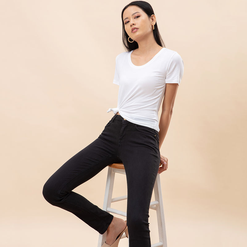 Twenty Dresses By Nykaa Fashion XXD Basics Be At Ease White T-Shirt (XL)