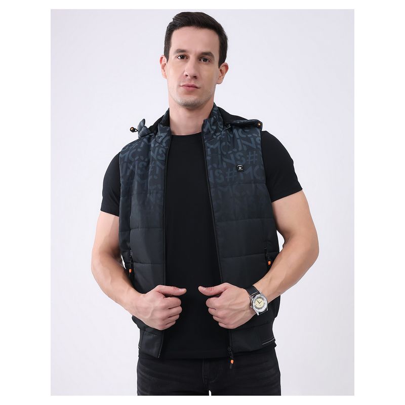 Monte Carlo Black Men's Hooded Neck Sleeveless Jacket (3XL)