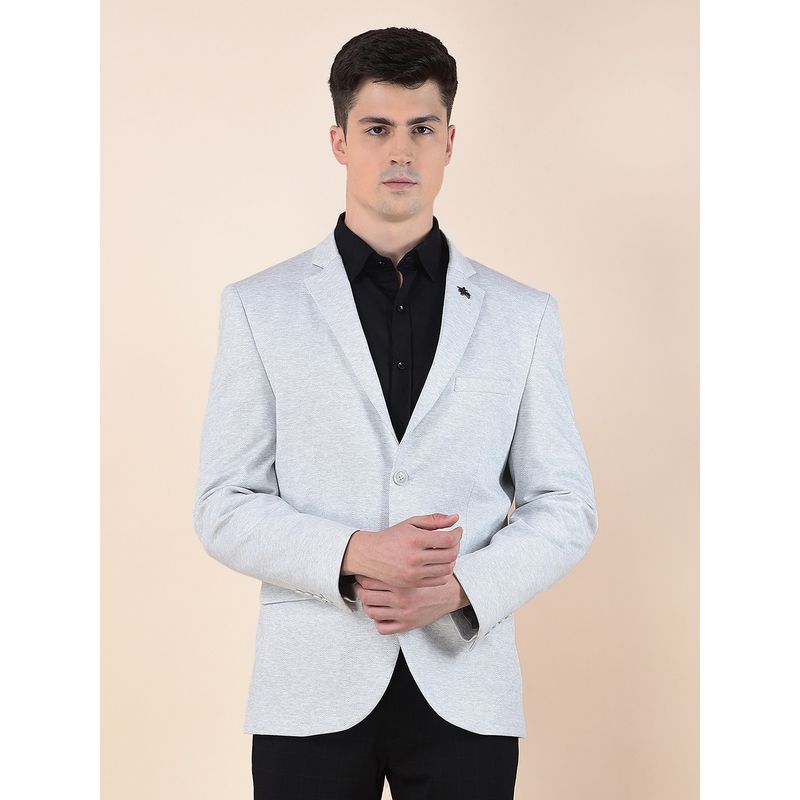 Cantabil Men Grey Premium Regular Fit Notched Collar Casual Blazer (38)