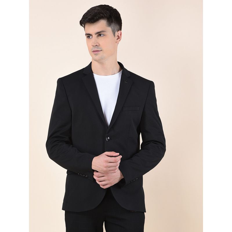 Cantabil Men Black Premium Regular Fit Notched Collar Casual Blazer (36)