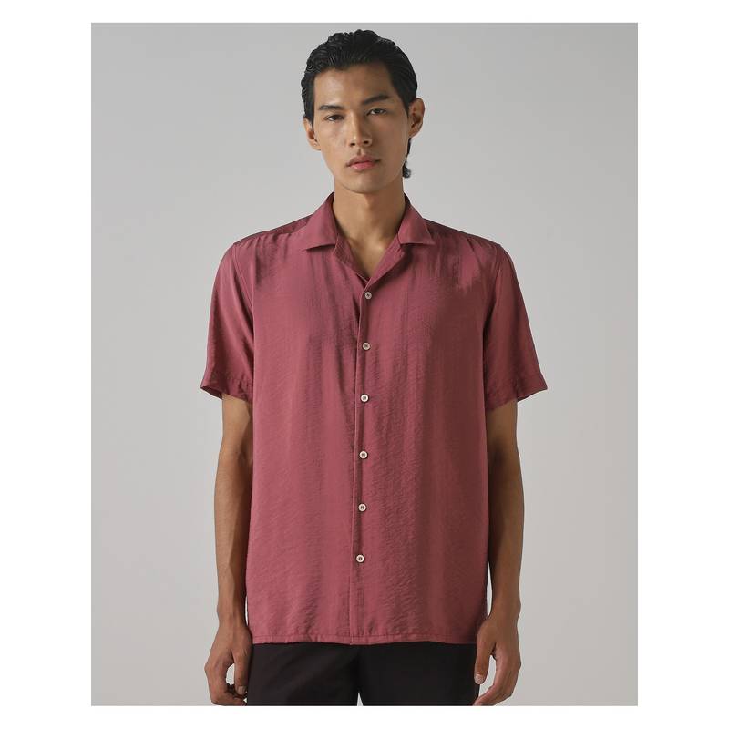 Buy Mufti Muted Rose Pink Solid Shirt Online
