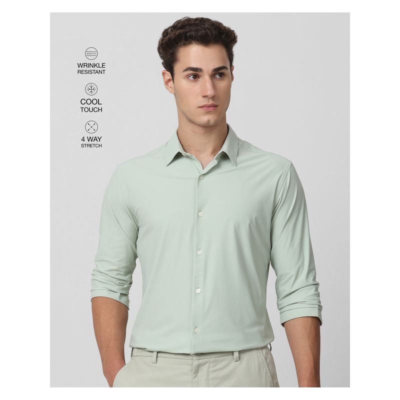 Mufti Sage Green Solid Shirt (XL)