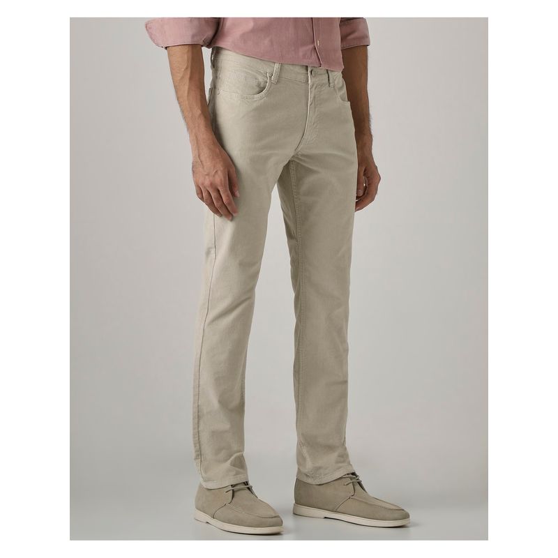 Mufti Cream Solid Jeans (36)