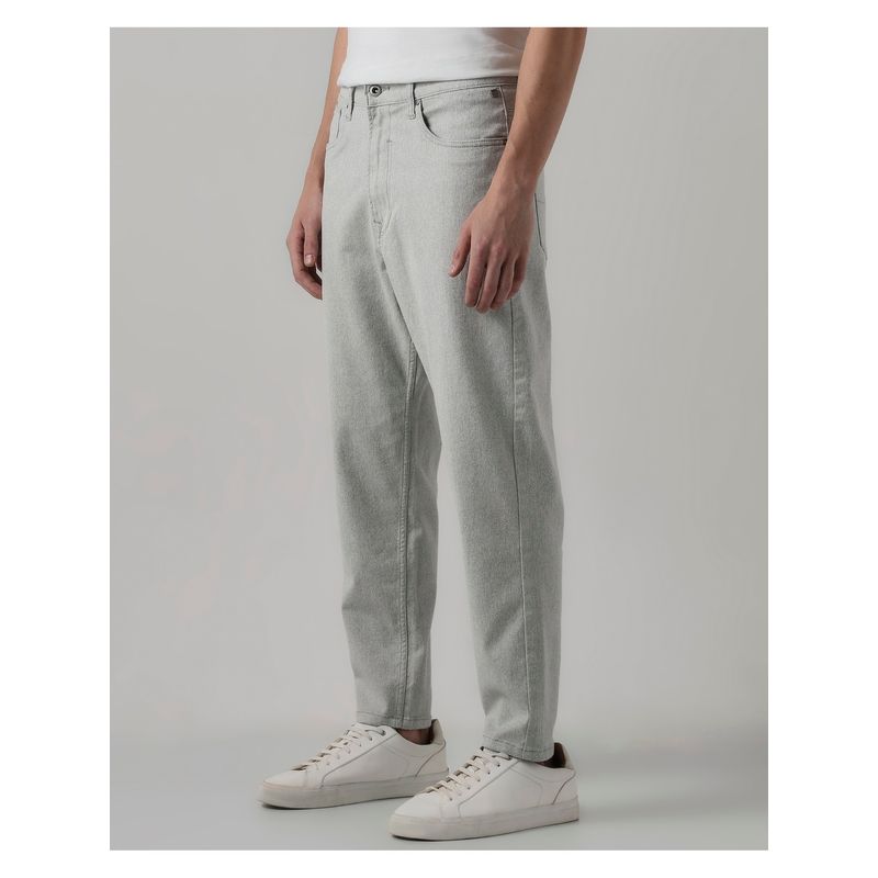 Mufti Light Washed Grey Solid Jeans (34)