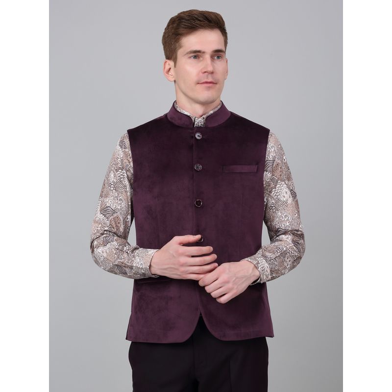 Cantabil Men Wine Breathable and Soft with Colour Fastness Regular Fit Waist Coat (40)