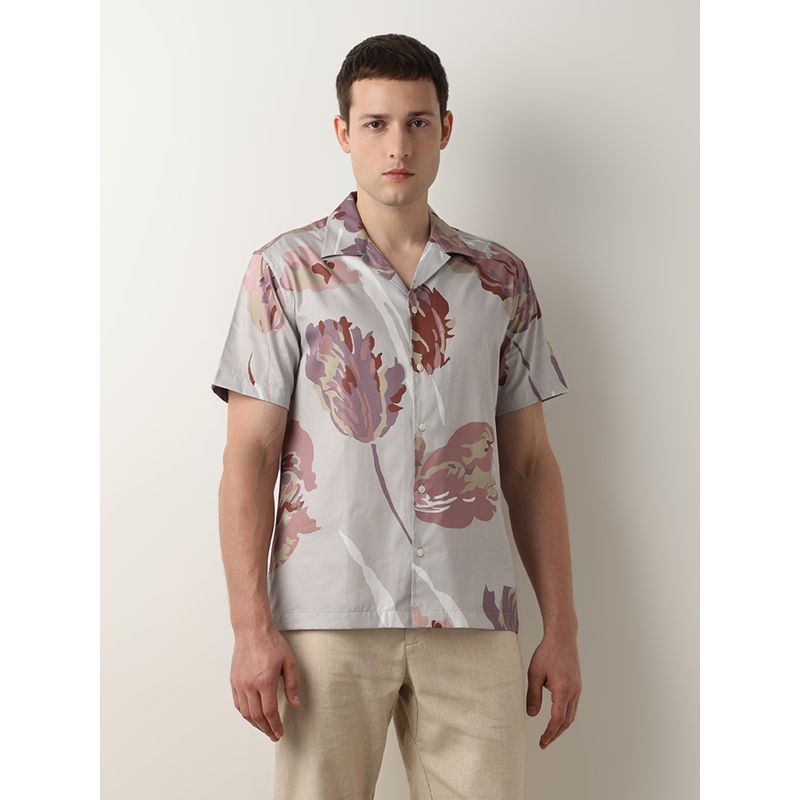 Selected Multicolor Floral Short Sleeves Shirt (M)