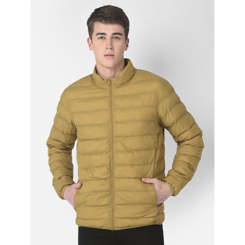CRIMSOUNE CLUB Men Puffer Jacket In Mustard Color (M)