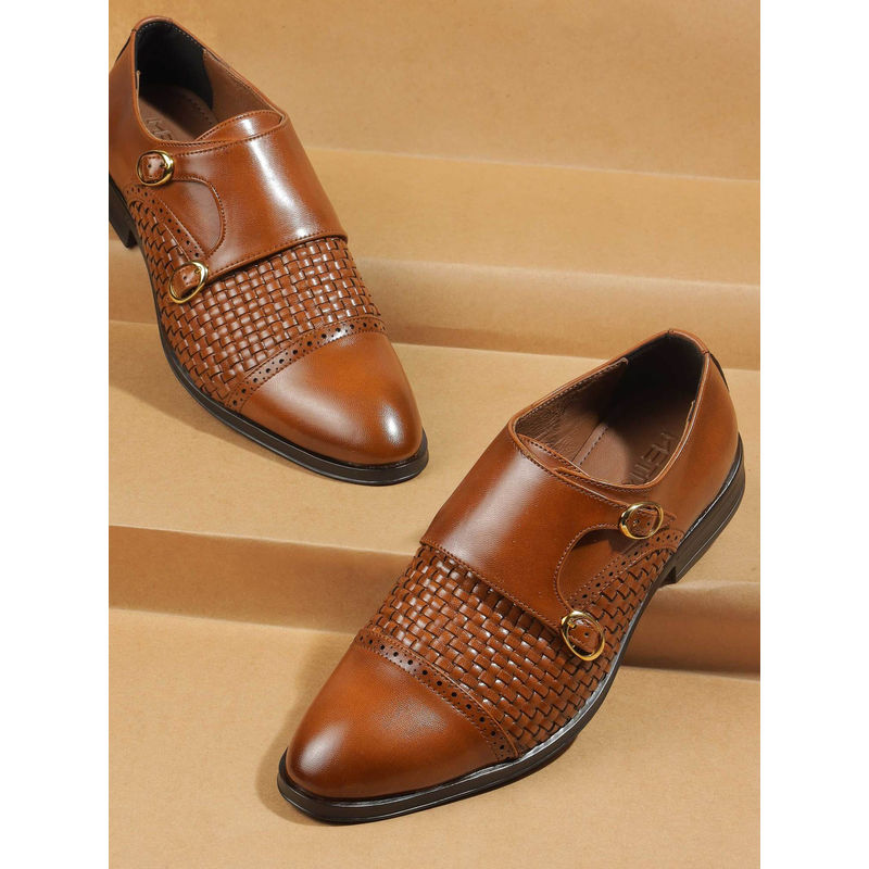 Metro Men Tan Monk Straps (EURO 41)